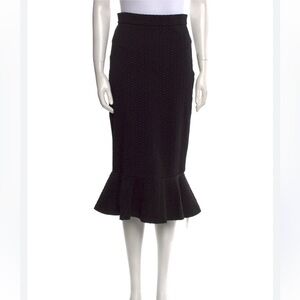 Opening Ceremony Black Textured Midi Ruffle Skirt S
